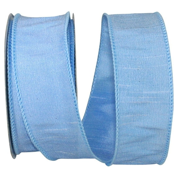 Reliant Ribbon - 92975W-052-09F, Dupioni Supreme Wired Edge Ribbon, Light Blue, 1-1/2 Inch, 10 Yards