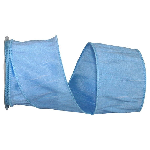 Reliant Ribbon - 92975W-052-40F, Dupioni Supreme Wired Edge Ribbon, Light Blue, 2-1/2 Inch, 10 Yards