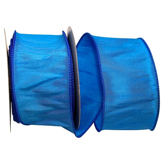 Reliant Ribbon - 92975W-053-40F, Dupioni Supreme Wired Edge Ribbon, Blue, 2-1/2 Inch, 10 Yards