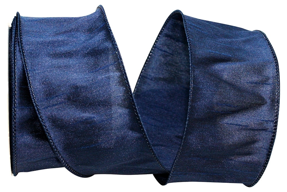 Reliant Ribbon Terra Cotta Ceramics Chinoiserie Twill Ribbon - Porcelain Blue, 2.5 Inch X 10 Yards | Wired Edge For Bows & Decor
