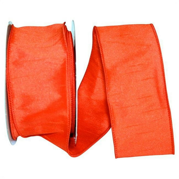 Reliant Ribbon - 92975W-058-40H, Dupioni Supreme Wired Edge Ribbon, Orange, 2-1/2 Inch, 20 Yards