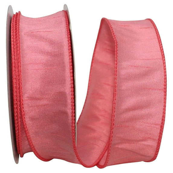 Reliant Ribbon - 92975W-067-09F, Dupioni Supreme Wired Edge Ribbon, Dusty Rose, 1-1/2 Inch, 10 Yards