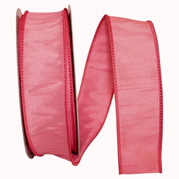 Reliant Ribbon - 92975W-067-09H, Dupioni Supreme Wired Edge Ribbon, Dusty Rose, 1-1/2 Inch, 20 Yards