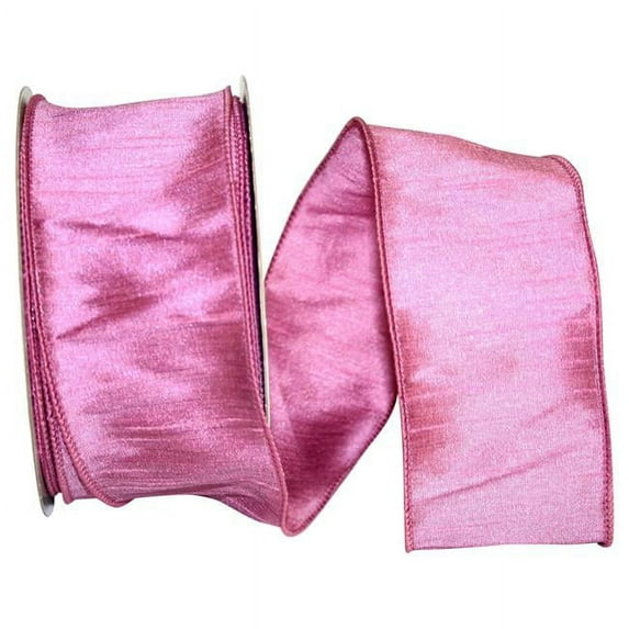 Reliant Ribbon - 92975W-122-40H, Dupioni Supreme Wired Edge Ribbon, Rosy Mauve, 2-1/2 Inch, 20 Yards