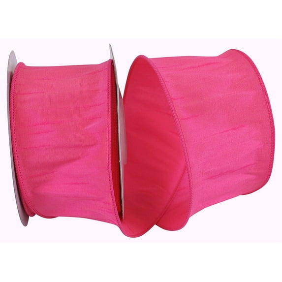 Reliant Ribbon - 92975W-175-40F, Dupioni Supreme Wired Edge Ribbon, Shocking Pink, 2-1/2 Inch, 10 Yards