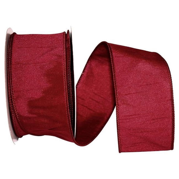 Reliant Ribbon - 92975W-201-40H, Dupioni Supreme Wired Edge Ribbon, Wine, 2-1/2 Inch, 20 Yards