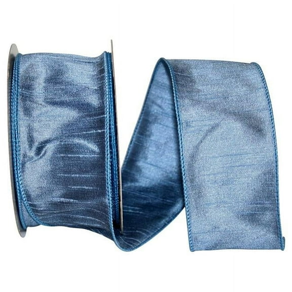 Reliant Ribbon - 92975W-354-40H, Dupioni Supreme Wired Edge Ribbon, French Blue, 2-1/2 Inch, 20 Yards