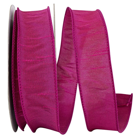 Reliant Ribbon - 92975W-904-09H, Dupioni Supreme Wired Edge Ribbon, Hot Pink, 1-1/2 Inch, 20 Yards