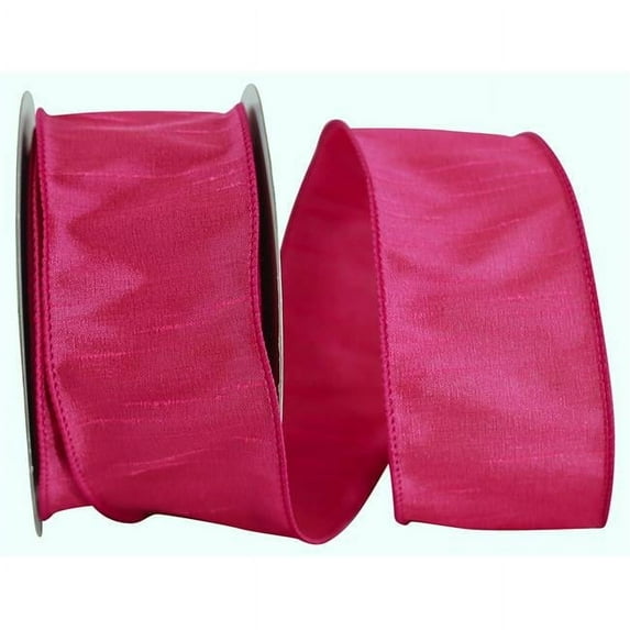 Reliant Ribbon - 92975W-904-40H, Dupioni Supreme Wired Edge Ribbon, Hot Pink, 2-1/2 Inch, 20 Yards