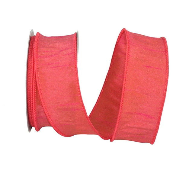 Reliant Ribbon - 92975W-907-09F, Dupioni Supreme Wired Edge Ribbon, Coral, 1-1/2 Inch, 10 Yards