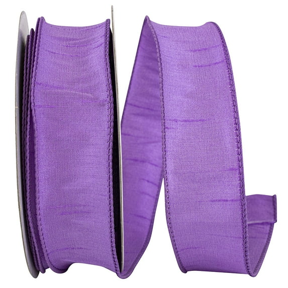 Reliant Ribbon - 92975W-940-09H, Dupioni Supreme Wired Edge Ribbon, Violet, 1-1/2 Inch, 20 Yards