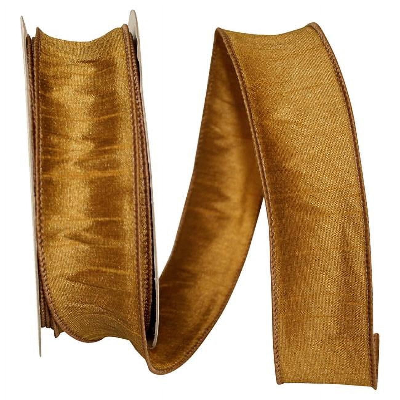 Reliant Gold Reliant Ribbon - 92975W-974-09H, Dupioni Supreme Wired Edge Ribbon ...