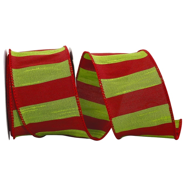 Reliant Ribbon - 92998W-603-40F, Stripe Dupioni Cindy Wired Edge Ribbon ...