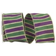 thumbnail image 1 of Reliant Ribbon - 93036W-001-40F, Mardi Gras Stripes Dupioni Wired Edge Ribbon, Multi, 2-1/2 Inch, 10 Yards, 1 of 1