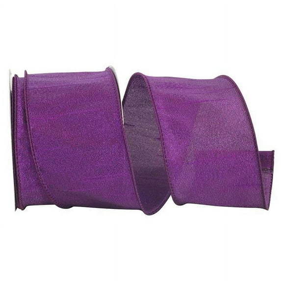 Reliant Ribbon - 93037W-064-40F, Lame Dupioni Color Wired Edge Ribbon, Purple, 2-1/2 Inch, 10 Yards