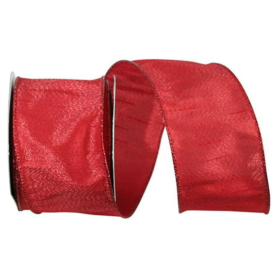 Reliant Ribbon - 93037W-065-40F, Lame Dupioni Color Wired Edge Ribbon, Red, 2-1/2 Inch, 10 Yards