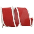 thumbnail image 1 of Reliant Ribbon - 93059W-695-40F, Snowy Edge Linen Wired Edge Ribbon, Red/white, 2-1/2 Inch, 10 Yards, 1 of 1