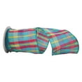 thumbnail image 1 of Reliant Ribbon - 93092W-913-10F, Plaid Blues Wired Edge Ribbon, Turquoise, 4 Inch, 10 Yards, 1 of 1