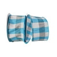 thumbnail image 1 of Reliant Ribbon - 93128W-313-40F, Dupioni Check Grande Wired Edge Ribbon, Turquoise/white, 2-1/2 Inch, 10 Yards, 1 of 1