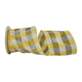 thumbnail image 1 of Reliant Ribbon - 93128W-379-10F, Dupioni Check Grande Wired Edge Ribbon, Yellow/white, 4 Inch, 10 Yards, 1 of 1