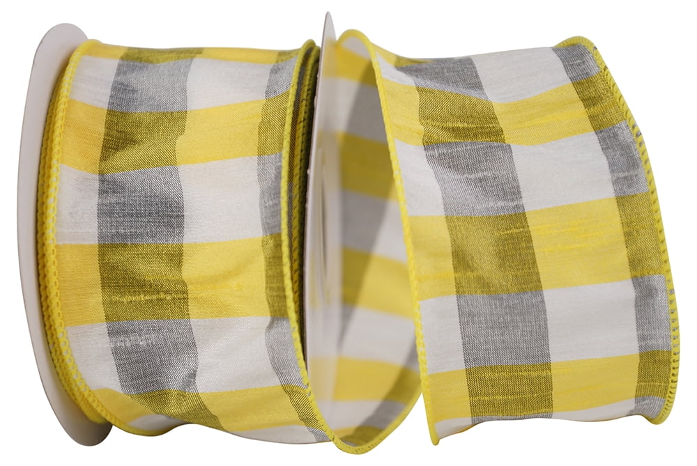 Reliant Ribbon Script Reliant Ribbon - 93128W-379-40F, Dupioni Check Grande Wired Edge Ribbon ...