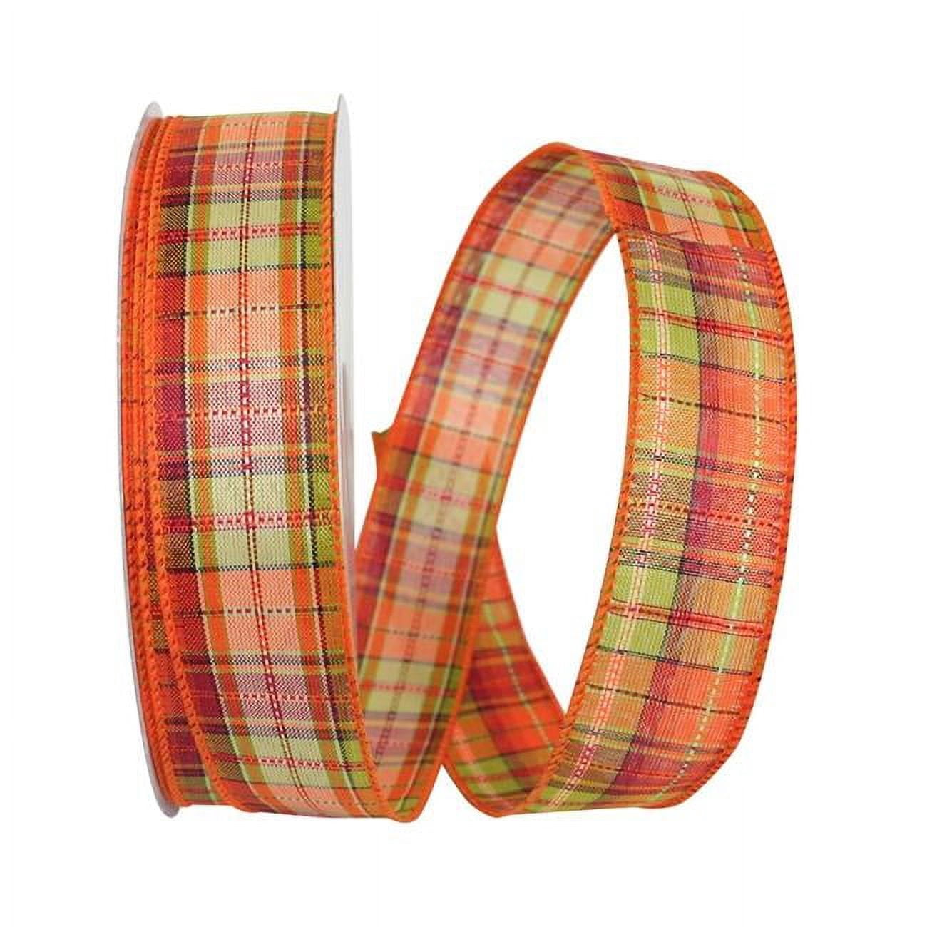 Reliant Ribbon - 93156W-258-09K, Field Plaid Stitch Value Wired Edge ...
