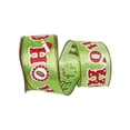 thumbnail image 1 of Reliant Ribbon - 93170W-601-40F, Ho-ho-ho Glitter Metallic Lame Wired Edg Ribbon, Lime/red, 2-1/2 Inch, 10 Yards, 1 of 1