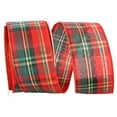 thumbnail image 1 of Reliant Ribbon - 93173W-065-40J, Holiday Plaid Sparkle Wired Edge Ribbon, Red, 2-1/2 Inch, 25 Yards, 1 of 1