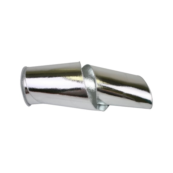 Reliant Ribbon - 93178W-070-25F, Lame Foil Metallic Two-sided Wired Edge Ribbon, Silver, 6 Inch, 10 Yards