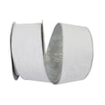 thumbnail image 1 of Reliant Ribbon - 93187W-981-40F, Plush Metallic Backed Velvet Wired Edge Ribbon, White/silver, 2-1/2 Inch, 10 Yards, 1 of 1