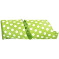 thumbnail image 1 of Reliant Ribbon - 93205W-204-10F, White Jumbo Dots Linen Wired Edge Ribbon, Lime, 4 Inch, 10 Yards, 1 of 1