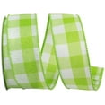 thumbnail image 1 of Reliant Ribbon - 93228W-204-09F, Celine Plaid Twill Value Wired Edge Ribbon, Lime, 1-1/2 Inch, 10 Yards, 1 of 1