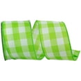thumbnail image 1 of Reliant Ribbon - 93228W-204-40F, Celine Plaid Twill Value Wired Edge Ribbon, Lime, 2-1/2 Inch, 10 Yards, 1 of 1