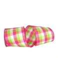 thumbnail image 1 of Reliant Ribbon - 93228W-777-10F, Celine Plaid Twill Value Wired Edge Ribbon, Fuchsia/lime, 4 Inch, 10 Yards, 1 of 1
