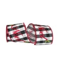 thumbnail image 1 of Reliant Ribbon - 93278W-001-10D, Noel Dupioni Check Embroidery Wire Edge Ribbon, Multi, 4 Inch, 5 Yards, 1 of 1