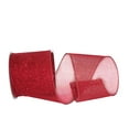 thumbnail image 1 of Reliant Ribbon - 93290W-065-10F, Glitter Web Mesh Metallic Wired Edge Ribbon, Red, 4 Inch, 10 Yards, 1 of 1