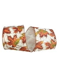 thumbnail image 1 of Reliant Ribbon - 93309W-810-10F, Leaf Muslin Glitter Outline Wired Edge Ribbon, Ivory, 4 Inch, 10 Yards, 1 of 1