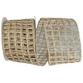 thumbnail image 1 of Reliant Ribbon - 93344W-757-10F, Grand Jute Box Sparkle Wired Edge Ribbon, Natural/gold, 4 Inch, 10 Yards, 1 of 1