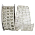 thumbnail image 1 of Reliant Ribbon - 93344W-993-40F, Grand Jute Box Sparkle Wired Edge Ribbon, Ivory/silver, 2-1/2 Inch, 10 Yards, 1 of 1