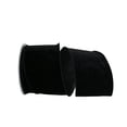 thumbnail image 1 of Reliant Ribbon - 93347W-031-10F, Plush Velvet With Dupioni Backing Wired Ribbon, Black, 4 Inch, 10 Yards, 1 of 1