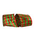 thumbnail image 1 of Reliant Ribbon - 93371W-985-10F, Lame Gingham Check Dupioni Metallic Wire Ribbon, Red/green, 4 Inch, 10 Yards, 1 of 1