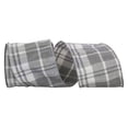 thumbnail image 1 of Reliant Ribbon - 93385W-900-10F, Plaid Elegance Dupioni Wired Edge Ribbon, Grey, 4 Inch, 10 Yards, 1 of 1