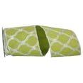 thumbnail image 1 of Reliant Ribbon - 93390W-042-10D, Embroidered Tress Dupioni Wired Edge Ribbon, Apple Green, 4 Inch, 5 Yards, 1 of 1