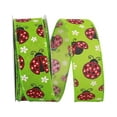 thumbnail image 1 of Reliant Ribbon - 93404W-042-09H, Ladybugs Linen Wired Edge Ribbon, Apple Green, 1-1/2 Inch, 20 Yards, 1 of 1