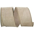 thumbnail image 1 of Reliant Ribbon - 93405W-750-40F, Thin Stripe Linen Solid Wired Edge Ribbon, Natural, 2-1/2 Inch, 10 Yards, 1 of 1