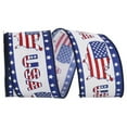 thumbnail image 1 of Reliant Ribbon 93406W-030-40F 2.5 in. 10 Yards Map America USA Star Border Wired Edge Ribbon, White, 1 of 1