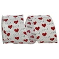 thumbnail image 1 of Reliant Ribbon - 93415W-030-40F, Love Hearts Glitter Wired Edge Ribbon, White, 2-1/2 Inch, 10 Yards, 1 of 1