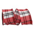 thumbnail image 1 of Reliant Ribbon - 93425W-937-40F, Dupioni Plaid Burbank Wired Edge Rd Ribbon, Red/black, 2-1/2 Inch, 10 Yards, 1 of 1