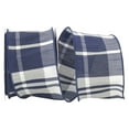 thumbnail image 1 of Reliant Ribbon - 93425W-945-40F, Dupioni Plaid Burbank Wired Edge Rd Ribbon, Navy/white, 2-1/2 Inch, 10 Yards, 1 of 1