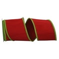 thumbnail image 1 of Reliant Ribbon - 93430W-600-10D, Deluxe Dupioni Folded Heavy Wired Edge Ribbon, Red/lime, 4 Inch, 5 Yards, 1 of 1